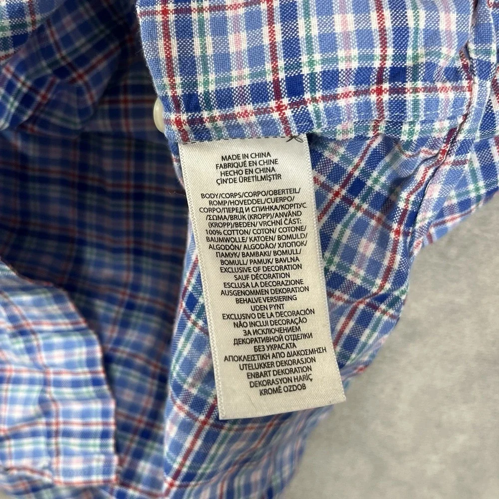 Ralph Lauren Classic Fit Multicolor Plaid Button Shirt Long Sleeve Mens Large